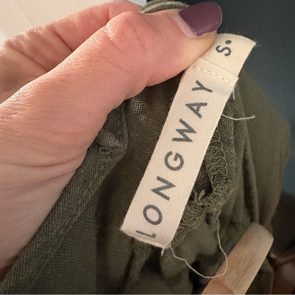 Longway Sunset Linen Jumper | Olive | Small - Picture 4 of 9